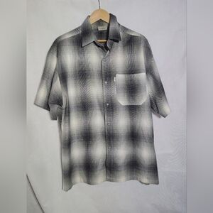 Caltop XL Black and White Plaid Casual Shirt